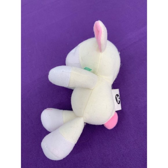 JC Toys 5 Inch Sheep Green Bow Sewn Details in Face. Pink Ear Accents - Picture 5 of 8